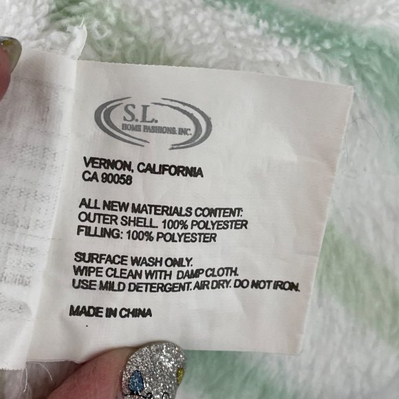 SL Home Fashions Green Frog Lovey Baby Security Blanket Stripes - Picture 5 of 5